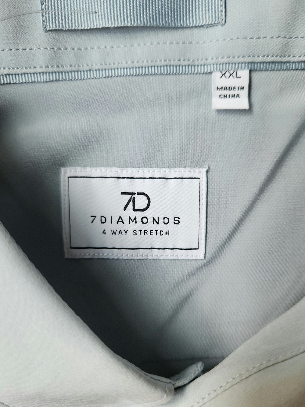 7 Diamonds Mens Grant Solid Stretch Performance Short Sleeve Shirt XXL NWT Blue - Picture 7 of 11
